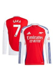 adidas Red 2024-25 Arsenal Home Long Sleeve Shirt - Image 1 of 3