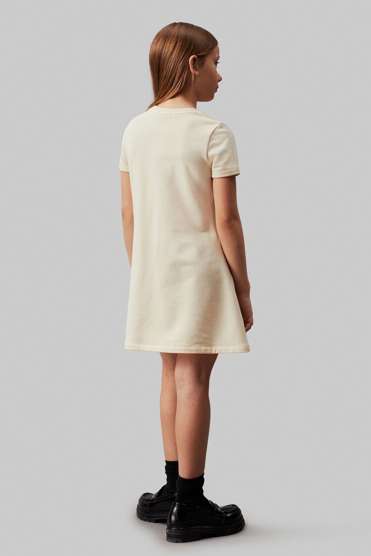 Calvin Klein Natural Logo Terry Fit Flare Dress - Image 2 of 5