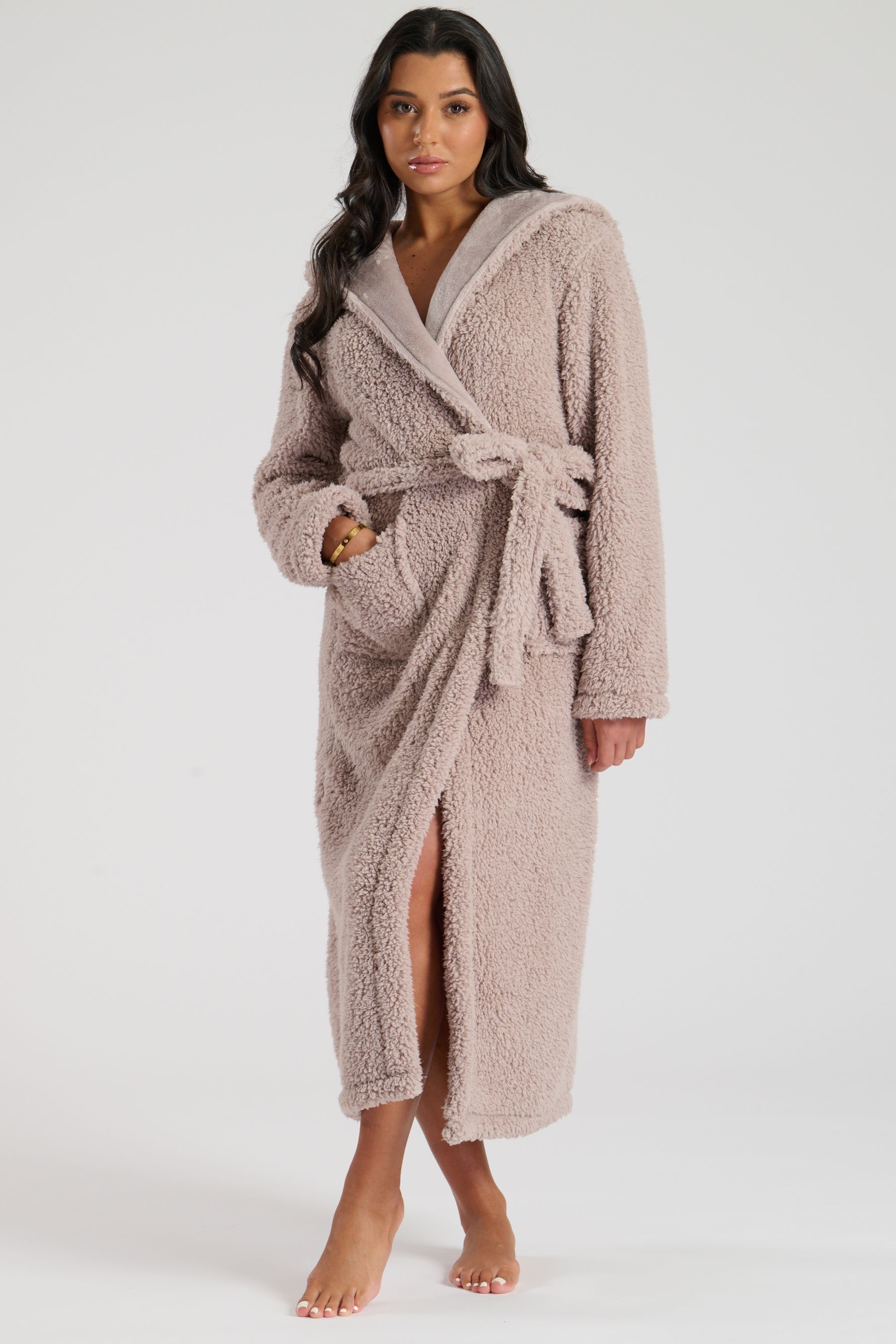 Fleece lounge robe top