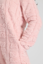 Loungeable Pink Teddy Cut Sherpa All-In-One - Image 4 of 5