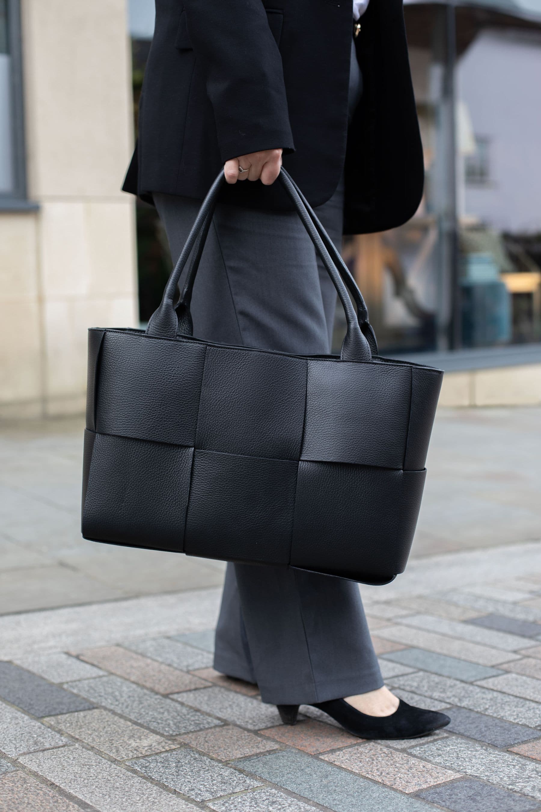 Personalised leather tote bags top