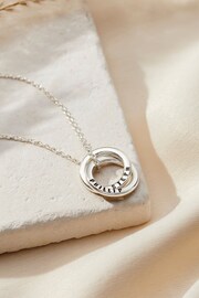 Posh Totty Designs Silver Tone Personalised Mini Two Ring Russian Necklace - Image 1 of 4