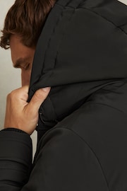 Reiss Black Mission Hooded Shell Down Coat - Image 7 of 8