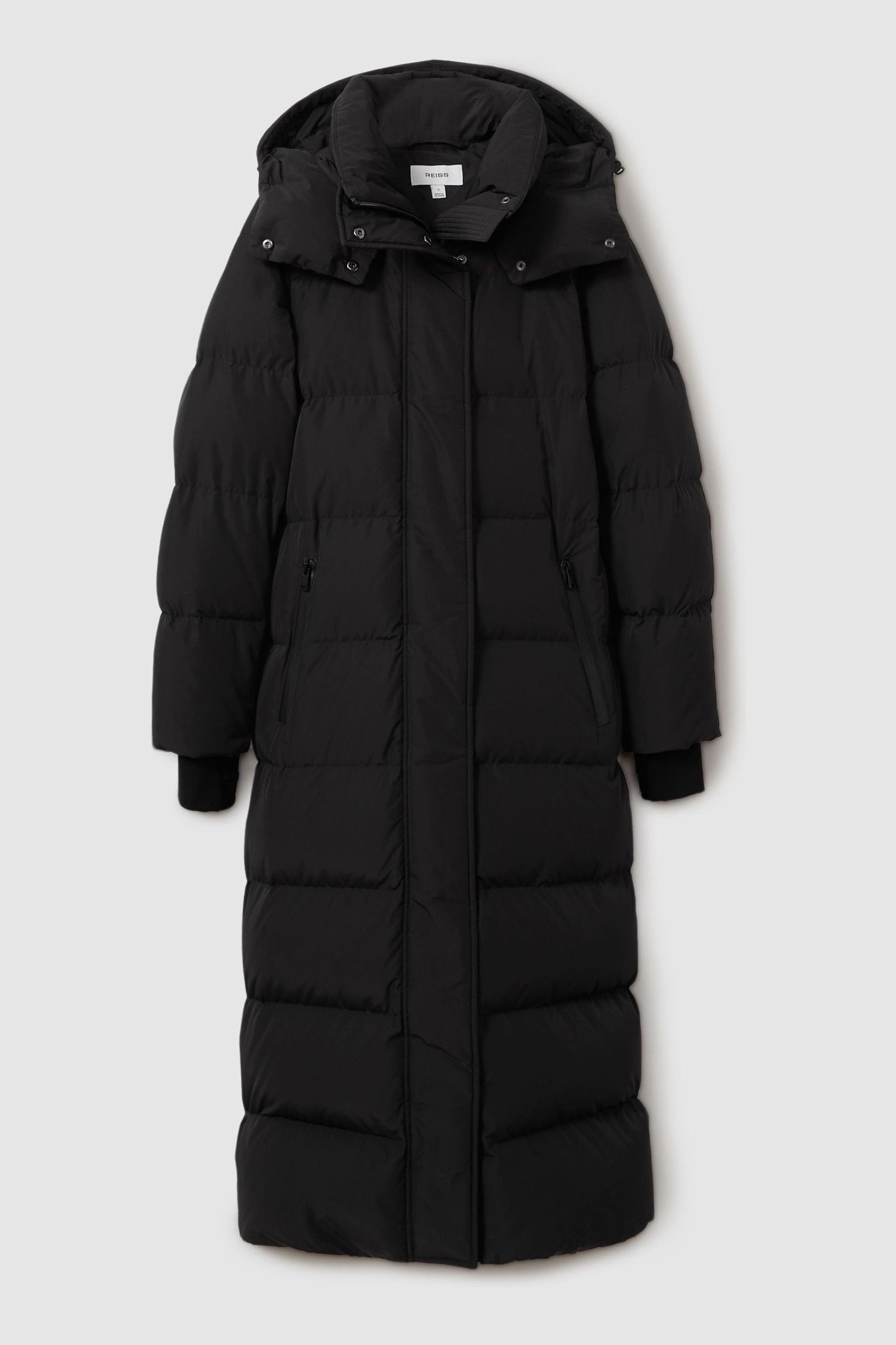 Buy Reiss Black Dalby Longline Hooded Puffer Coat from the Next UK online shop