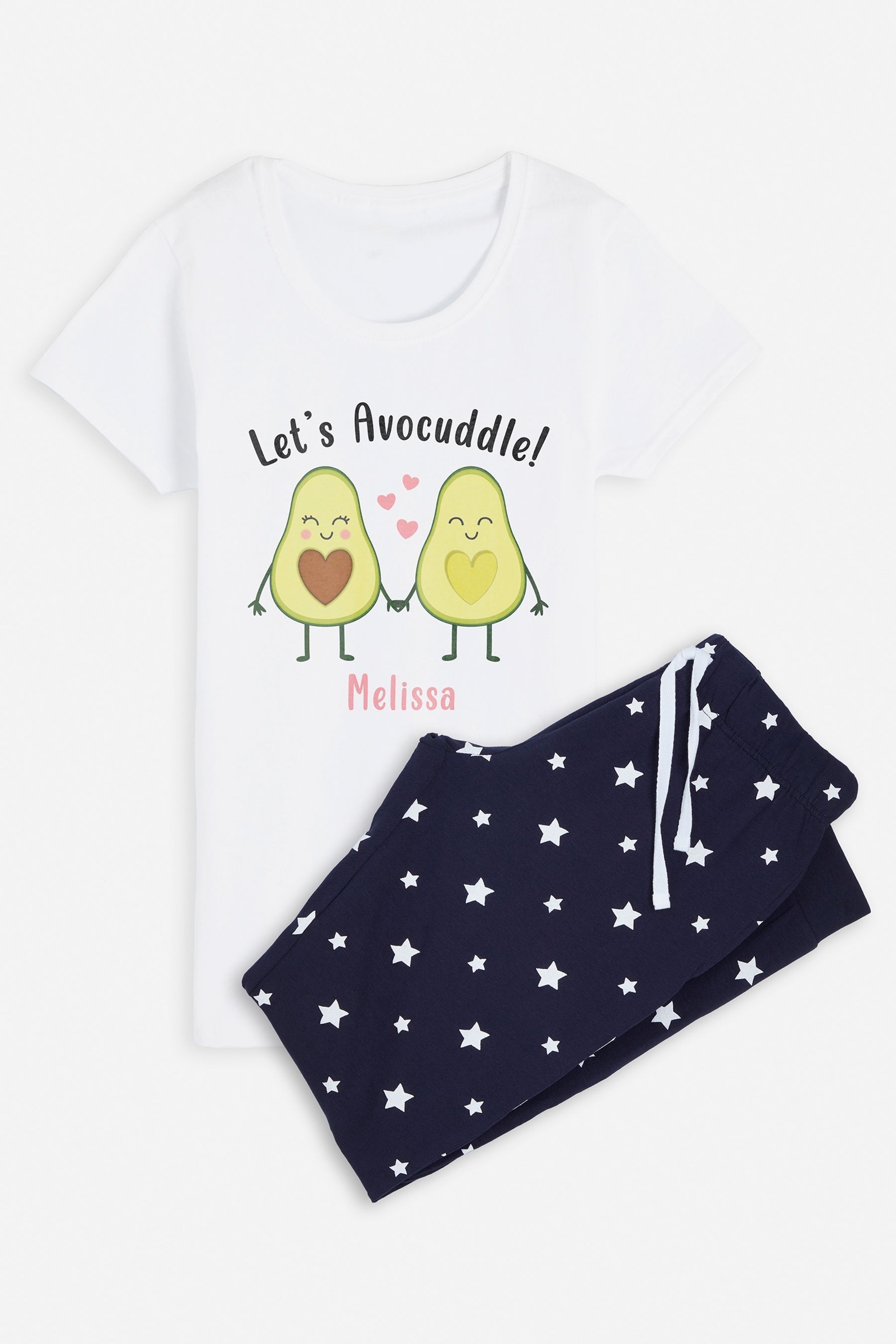 Buy Dollymix Personalised Lets Avocuddle White Pyjamas from the Next UK online shop