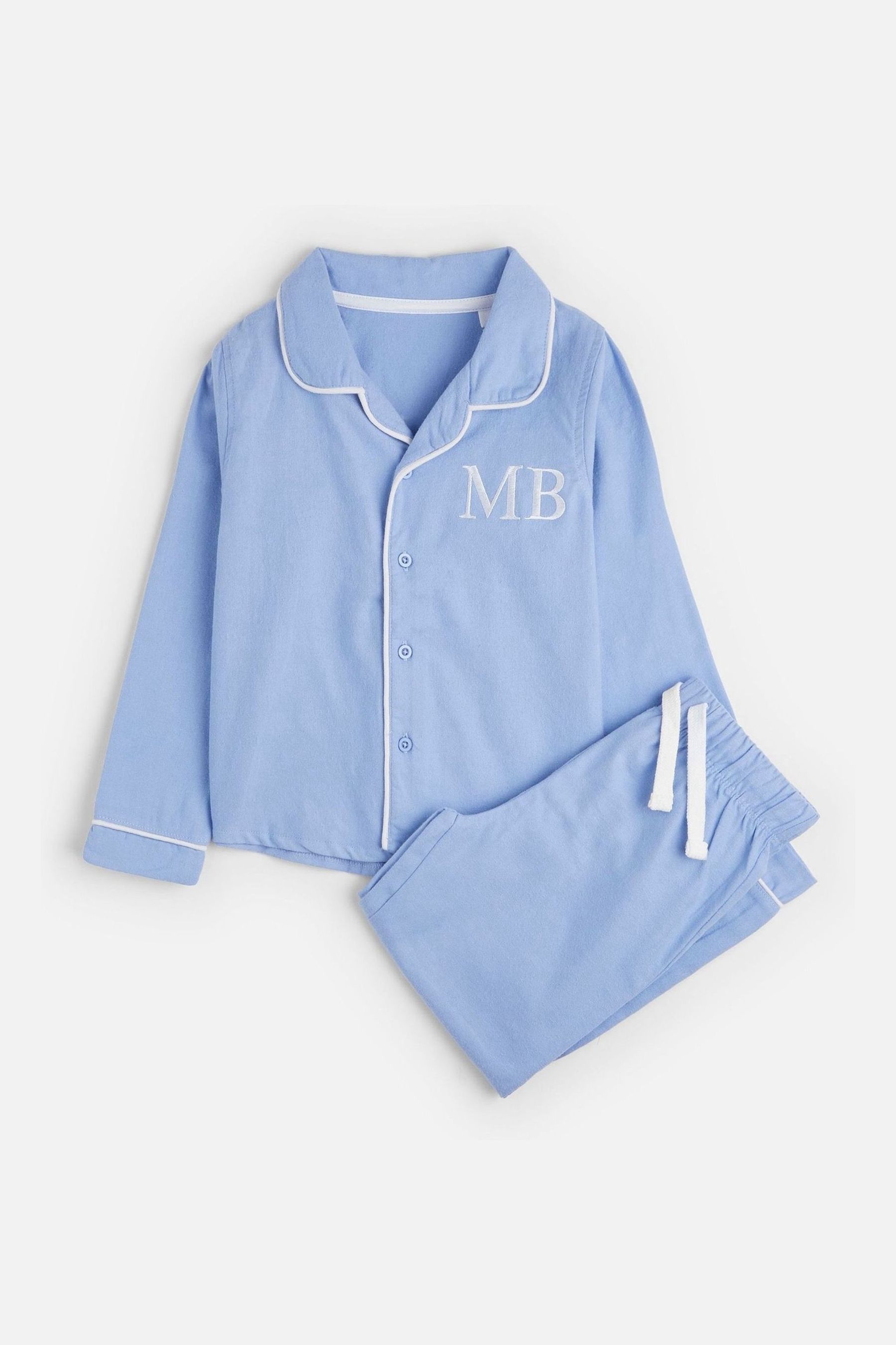Buy Dollymix Blue Personalised Long Sleeve 100 Cotton Pyjamas Set from the Next UK online shop