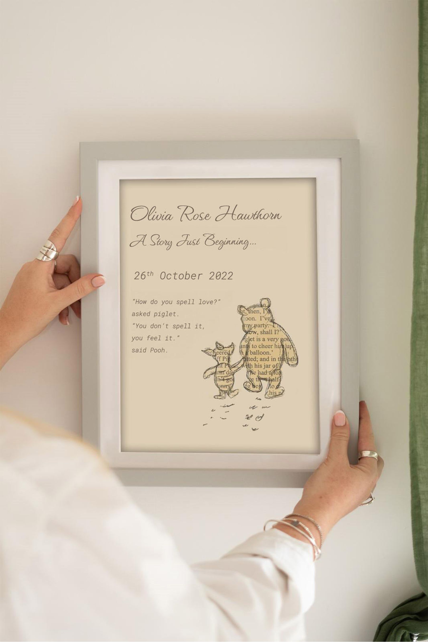 Buy Personalised Winnie The Pooh Picture Frame Nursery Print by Jonnys Sister from the Next UK online shop