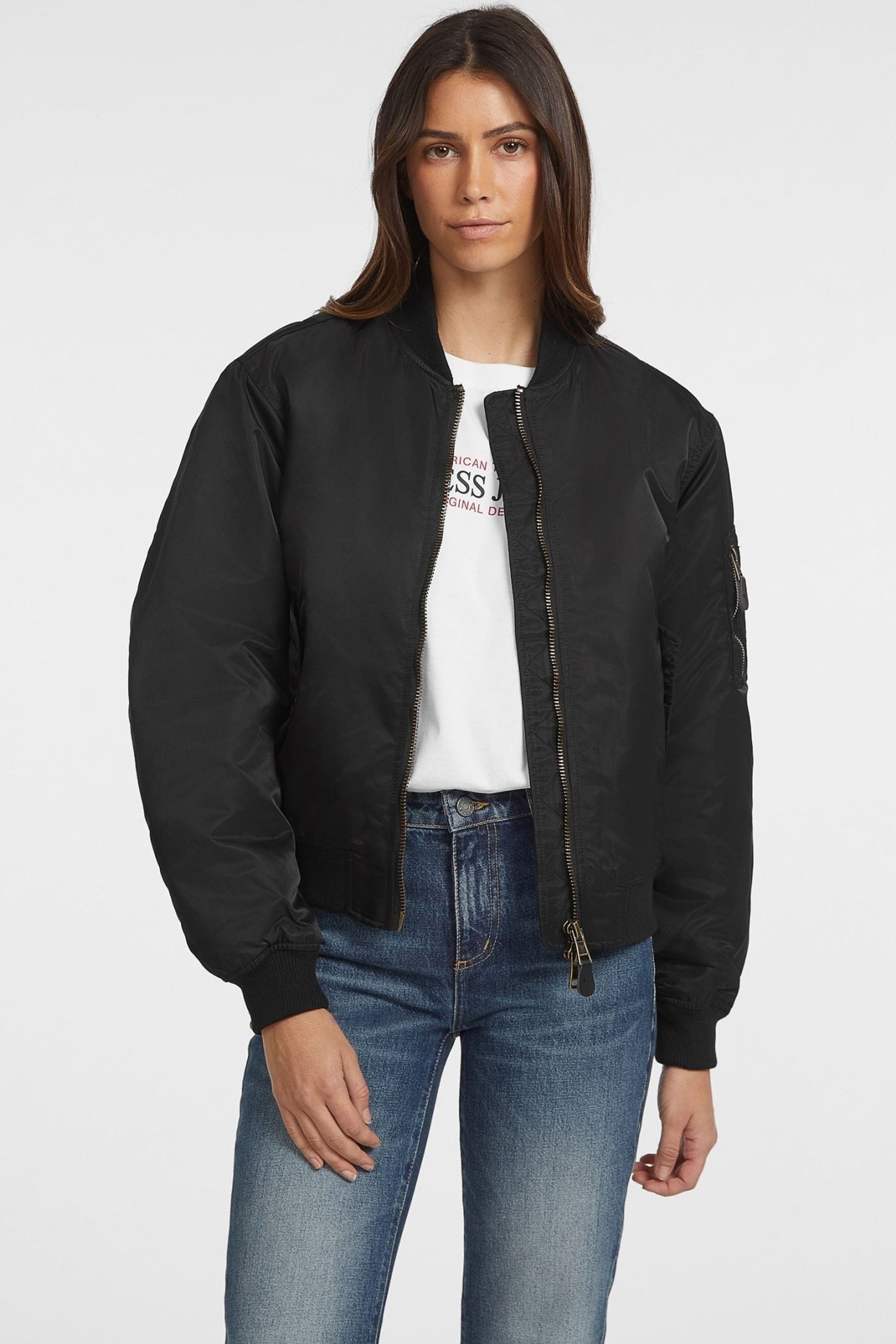 Guess bomber jacket black deals