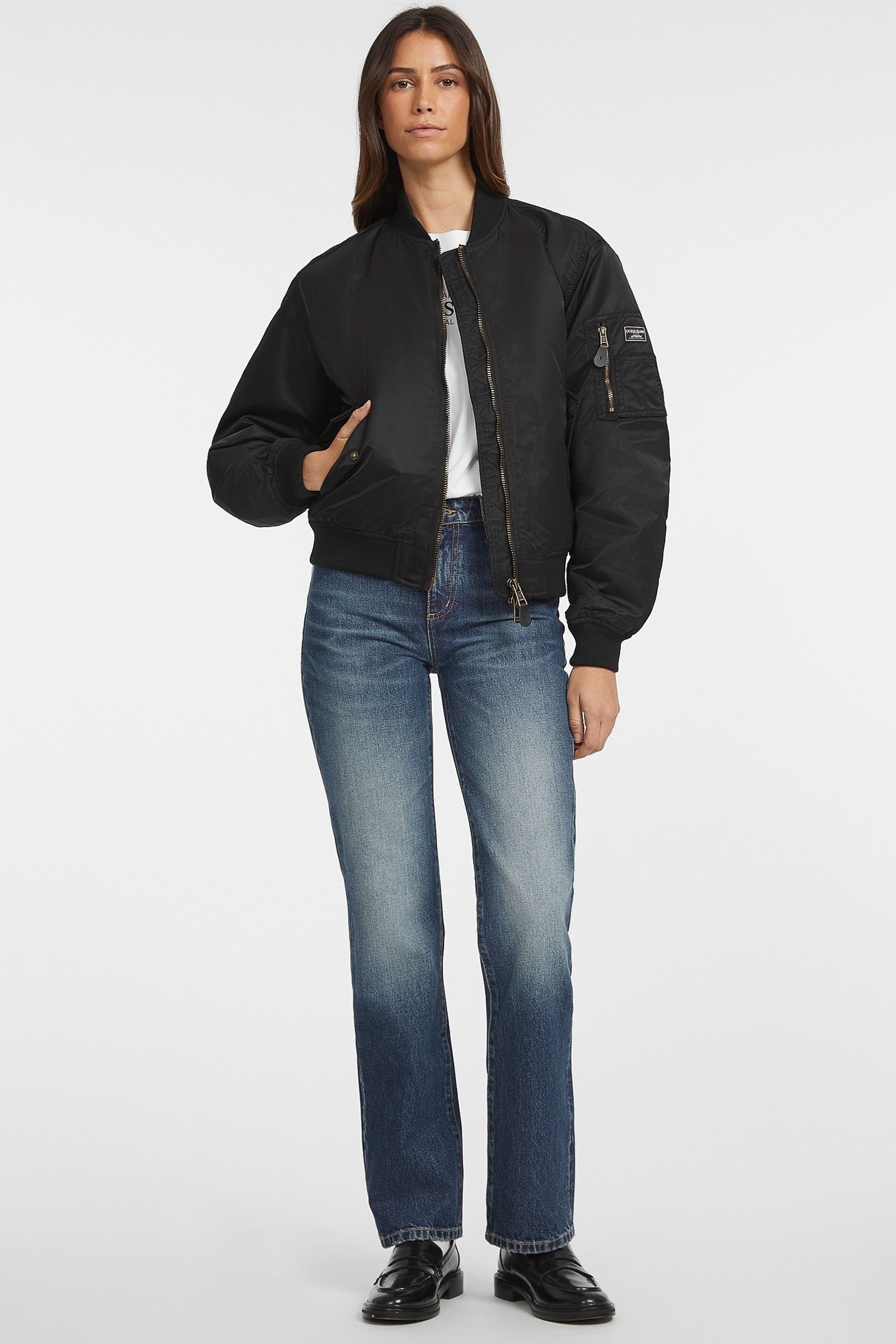 Buy GUESS JEANS Black Bomber Jacket from Next Australia