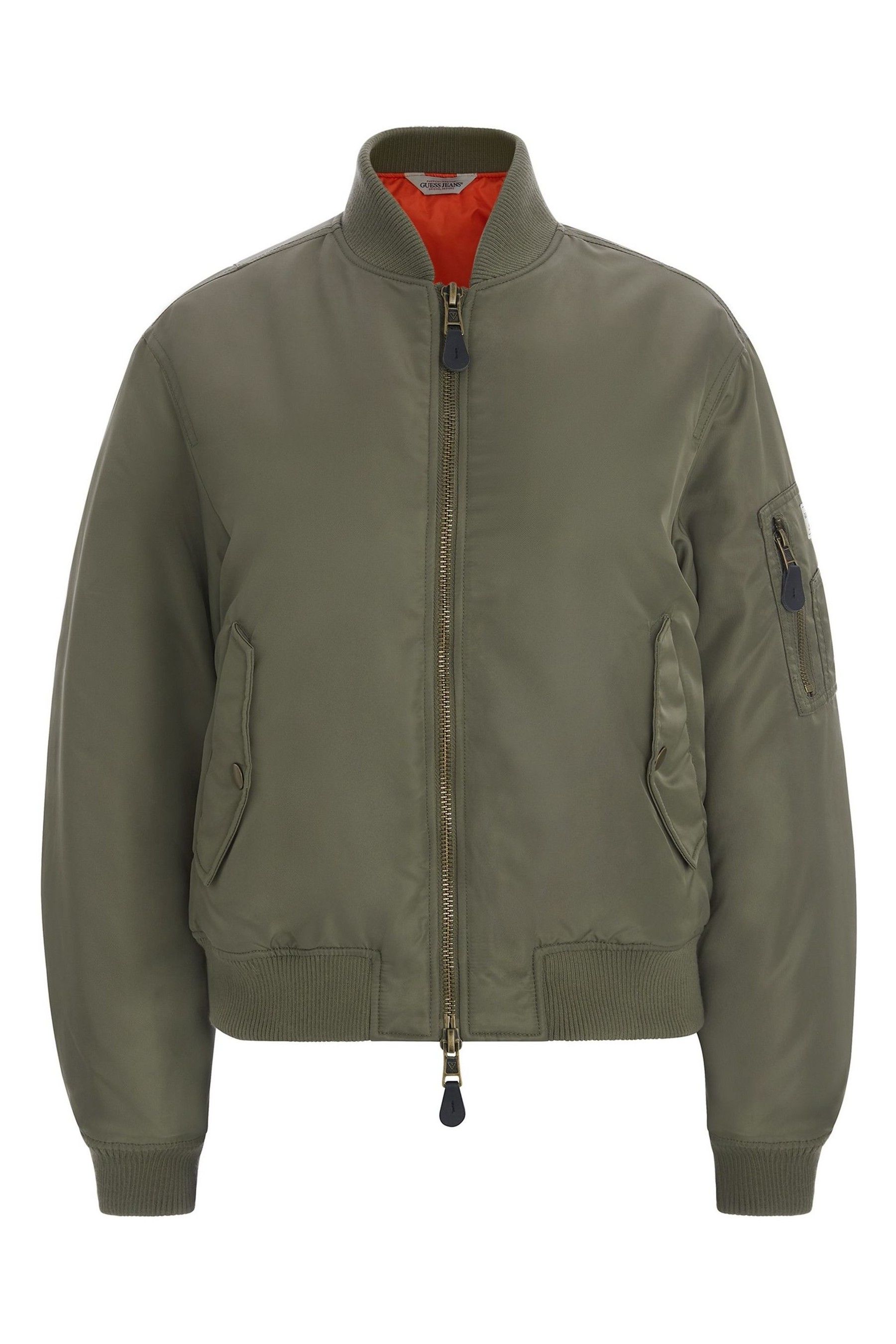 Guess green bomber jacket deals