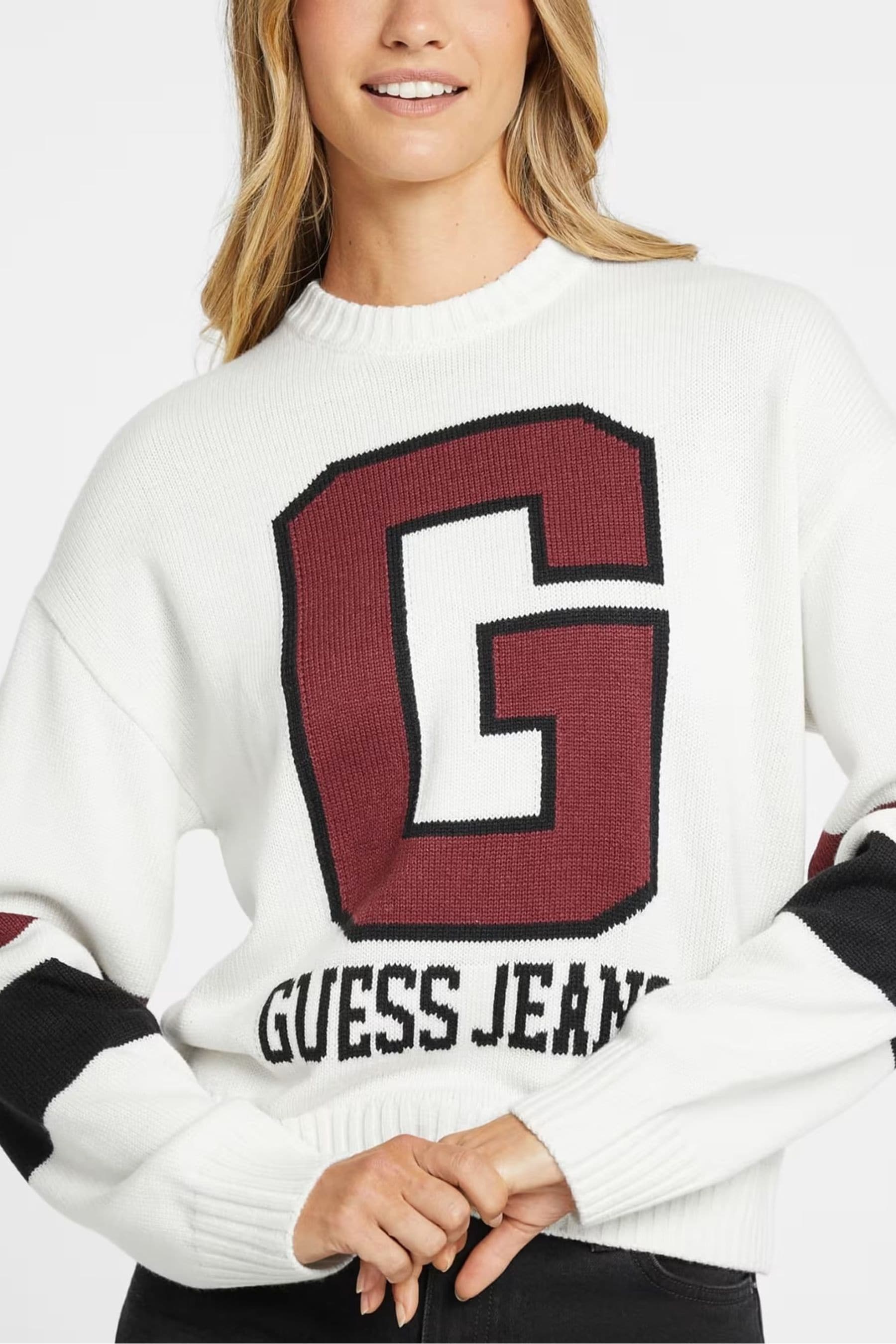 Guess cream jumper cheap