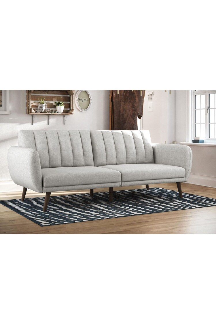 Novogratz Grey Brittany Linen Sofa Bed - Image 1 of 6