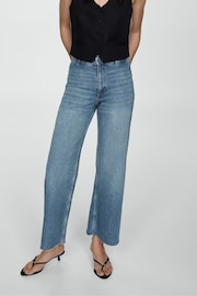 Mango Blue Catherin High Rise Culotte Jeans - Image 1 of 10