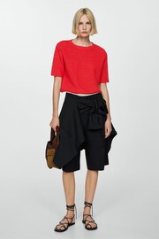 Mango Red Knitted Sweater With Openwork Details - Image 1 of 7