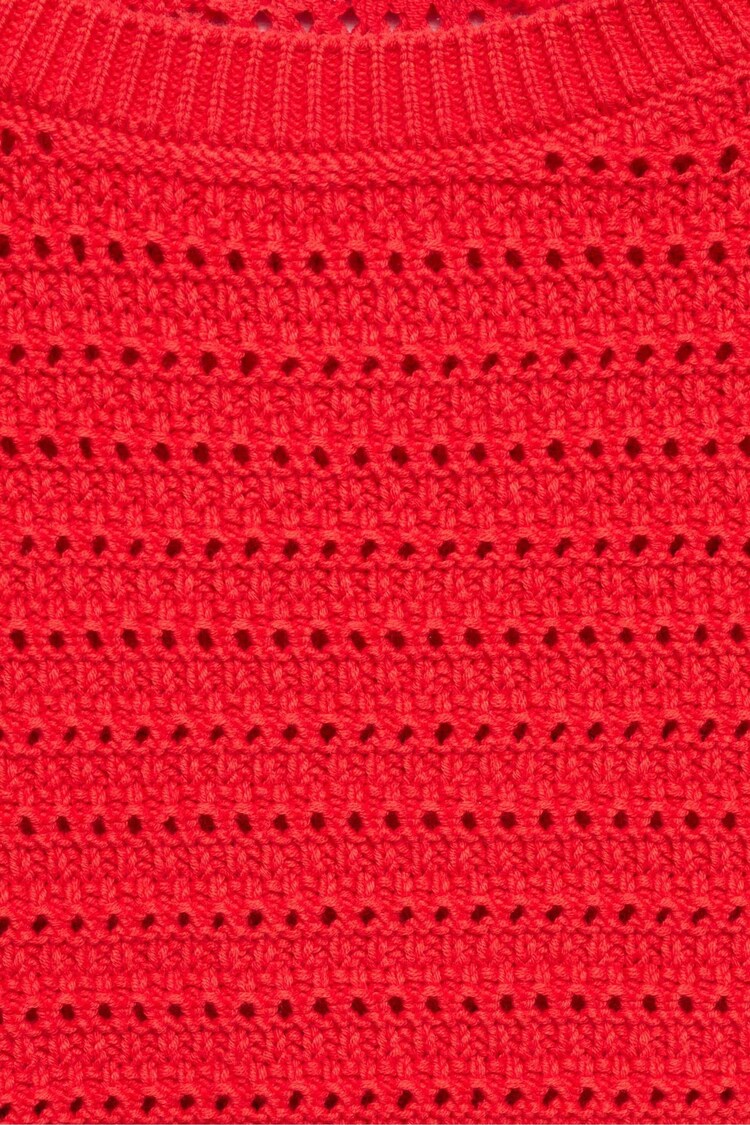 Mango Red Knitted Sweater With Openwork Details - Image 7 of 7