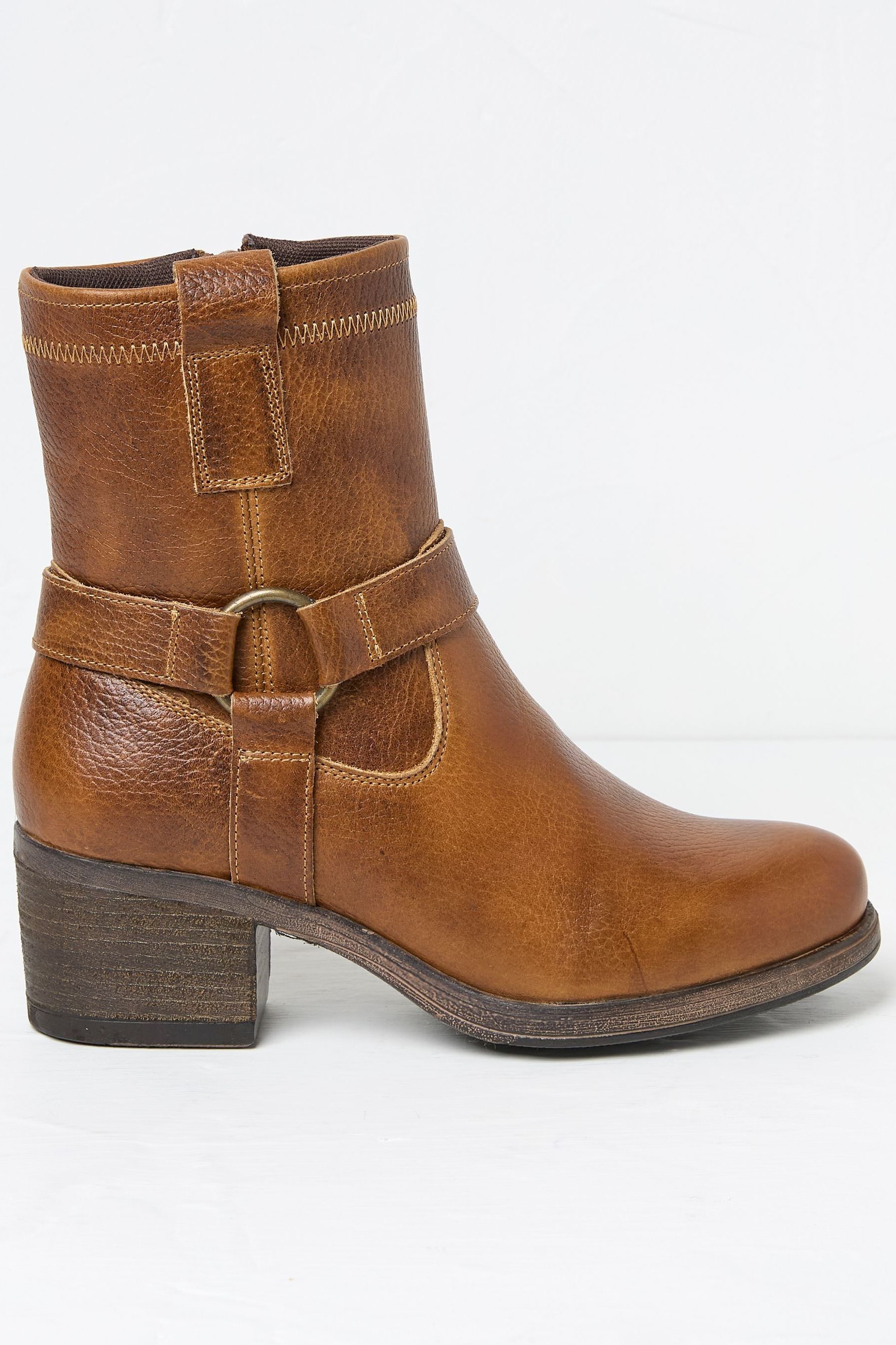 Buy FatFace Hazel Tan Brown Mid Heel Boots from Next Luxembourg