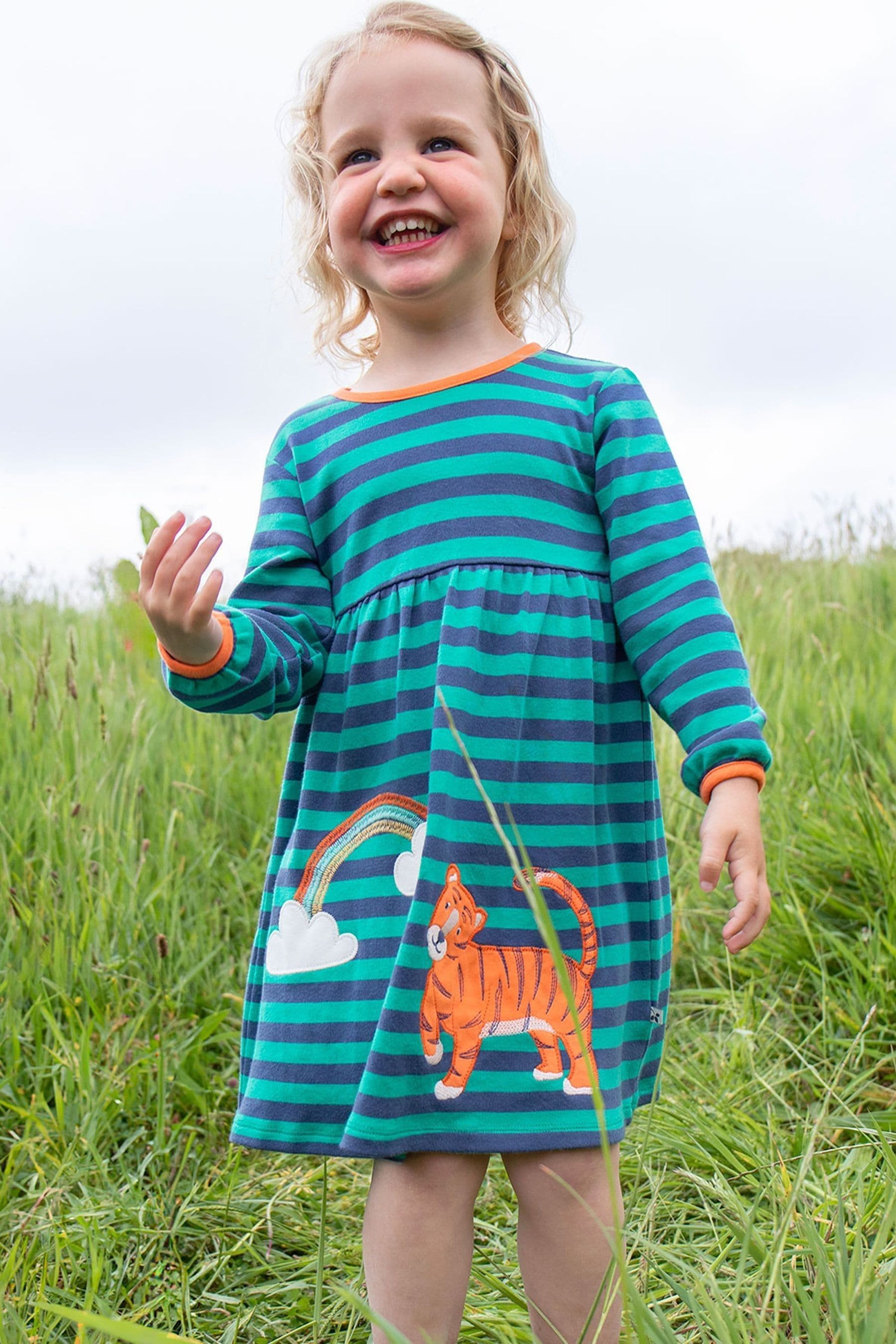 Buy Frugi Green Striped Tiger Dress from Next France