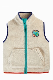 Frugi Boys Borg White Gilet - Image 3 of 7