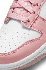 Nike White/Pale Pink Youth Dunk Low Shoes - Image 10 of 10