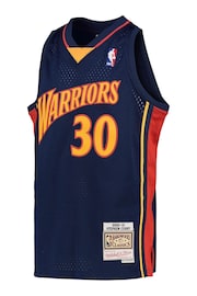 Fanatics Blue NBA Golden State Warriors Stephen Curry 2009-10 Hardwood Classics Youth Jersey - Image 2 of 3