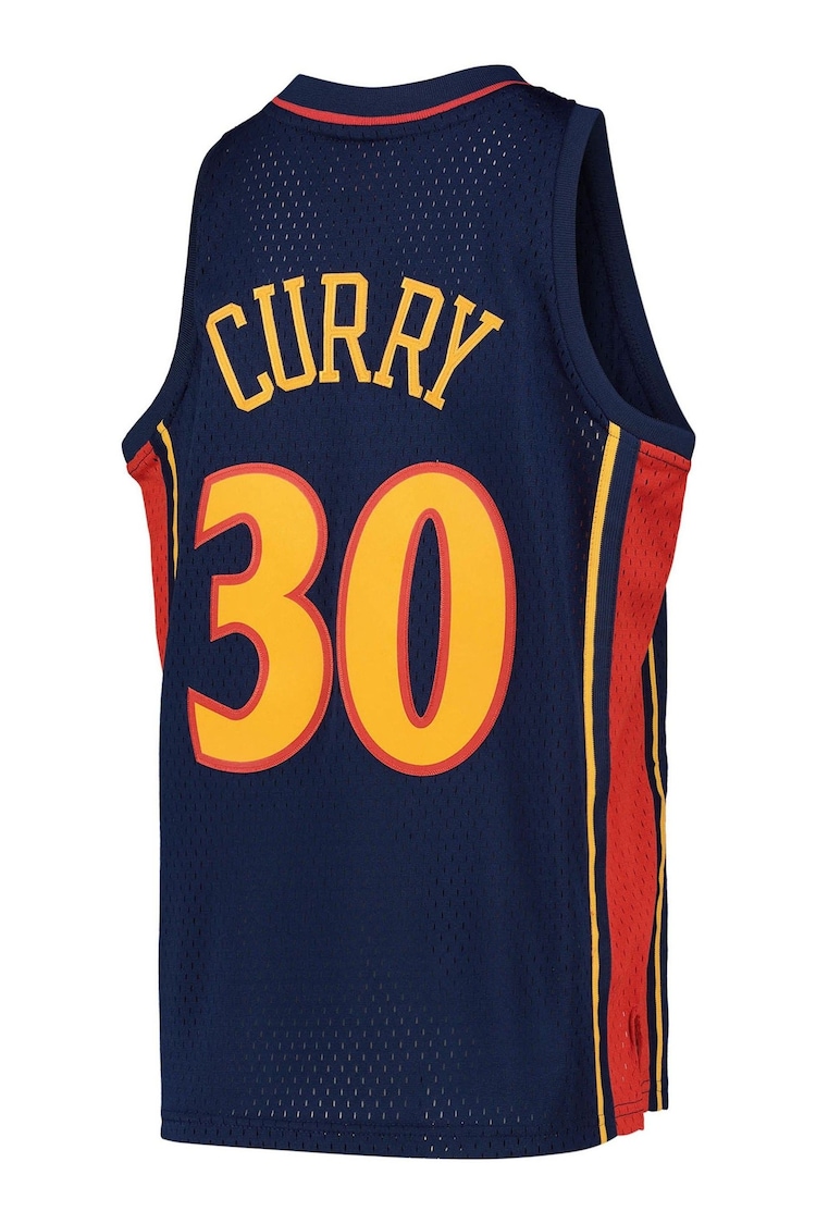 Fanatics Blue NBA Golden State Warriors Stephen Curry 2009-10 Hardwood Classics Youth Jersey - Image 3 of 3