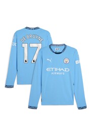 Puma Blue Long Sleeve Manchester City Home Shirt 2024-25 - Image 1 of 3