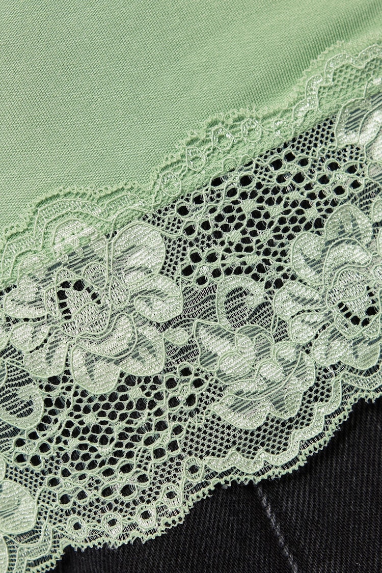 Jigsaw Light Green Mist Modal Lace Vest - Image 6 of 6