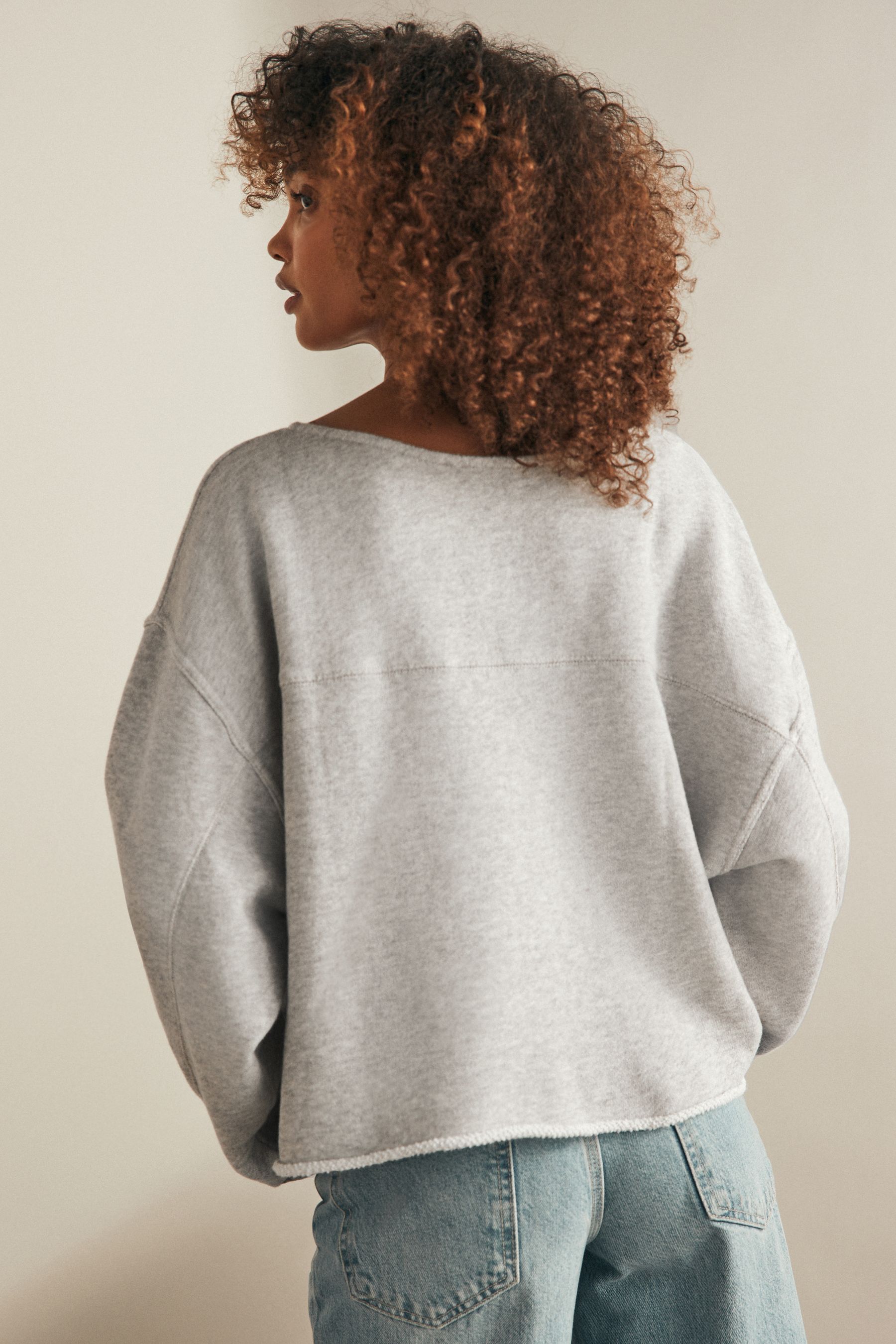 Buy American Vintage Grey Boat Neck 100 Cotton Sweater from the Next UK online shop