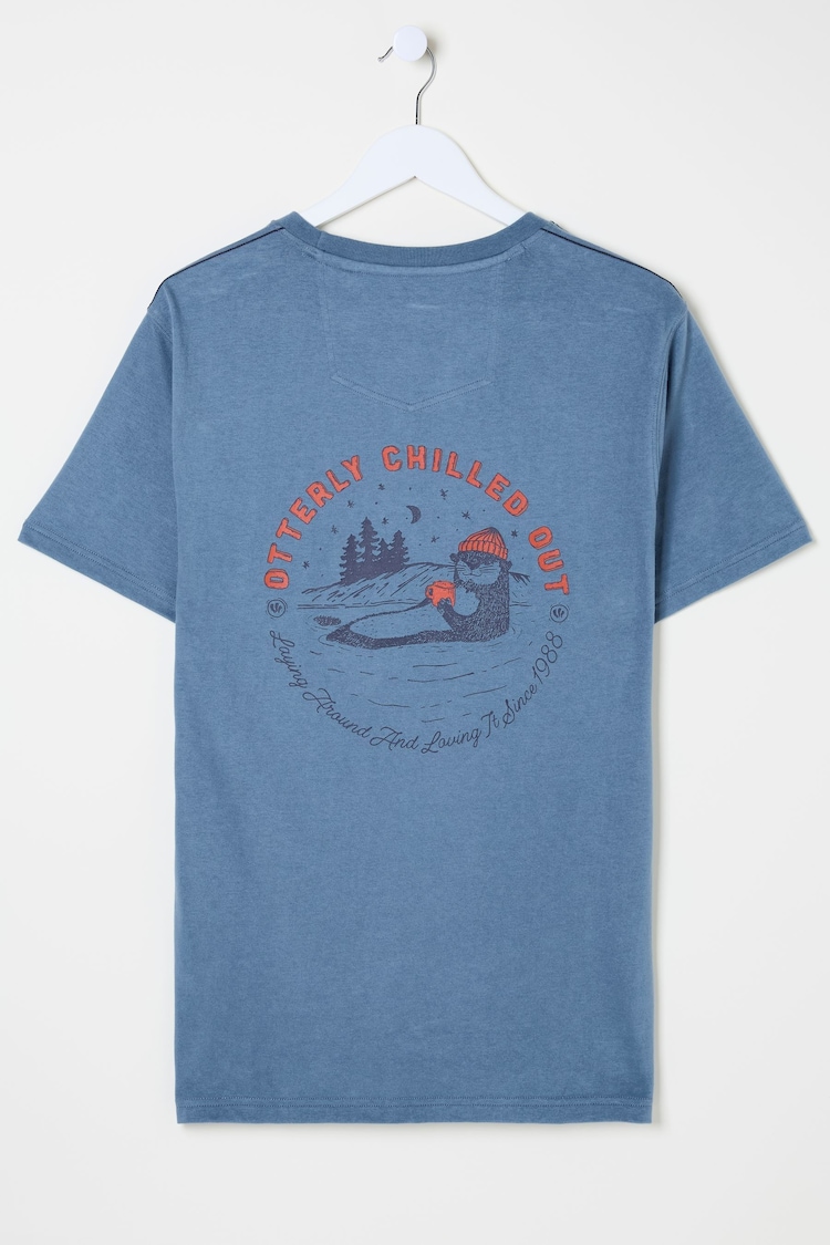 FatFace Light Blue Otterley Chilled T-Shirt - Image 2 of 10