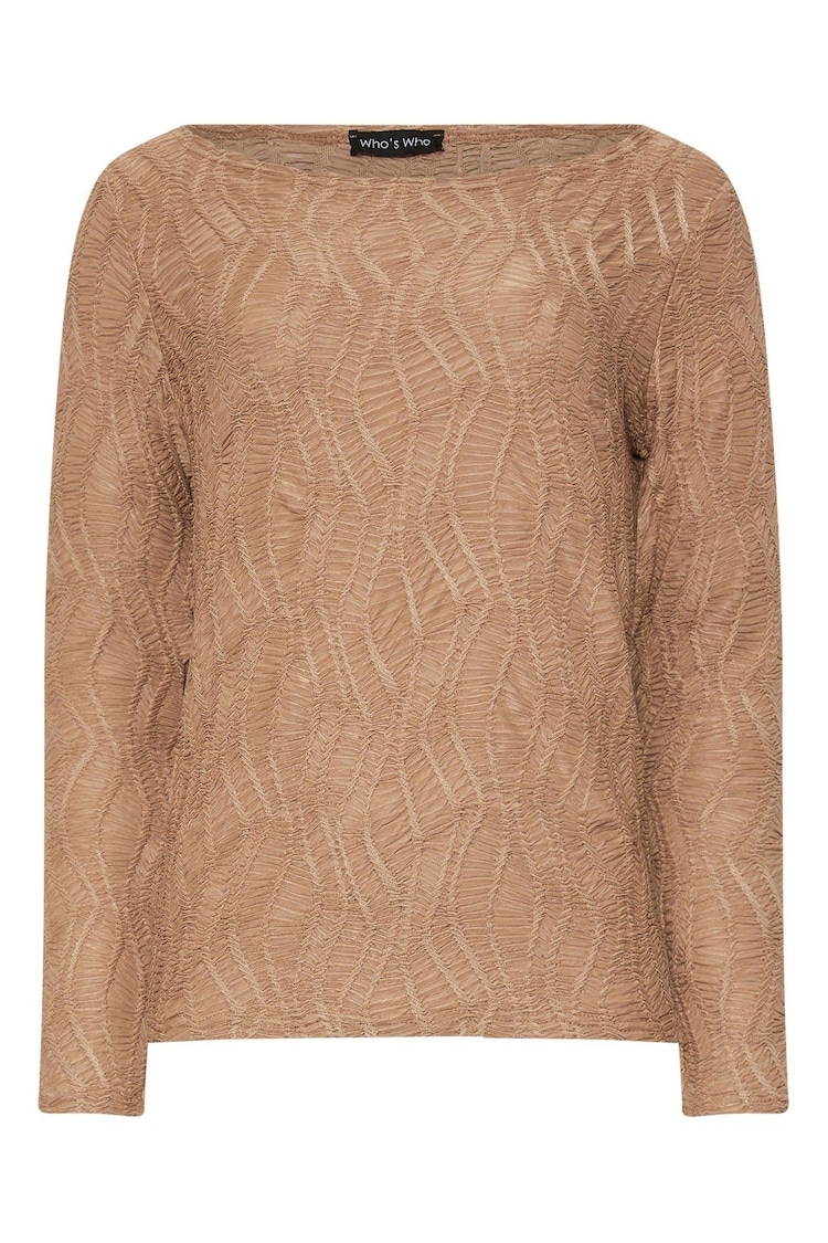 Long Tall Sally Natural Textured Slash Neck Top - Image 5 of 5