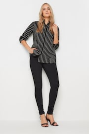 Long Tall Sally Black Stripe Long Sleeve 100% Cotton Shirt - Image 2 of 5