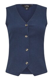 Long Tall Sally Blue Textured Waistcoat - Image 5 of 5