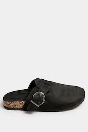 Long Tall Sally Black Faux Suede Footbed Clogs - Image 2 of 5