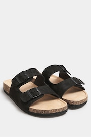 Long Tall Sally Black Leopard Moulded Footbed Sandals In Standard Fit - Image 3 of 5