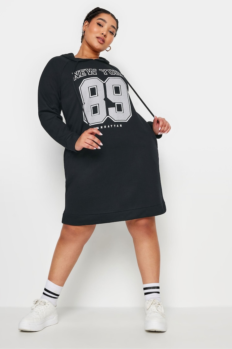 Yours Curve Black Hoodie Dress - Image 2 of 5