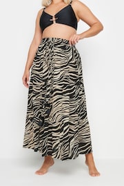 Yours Curve Black Animal Beach Skirt - Image 1 of 5