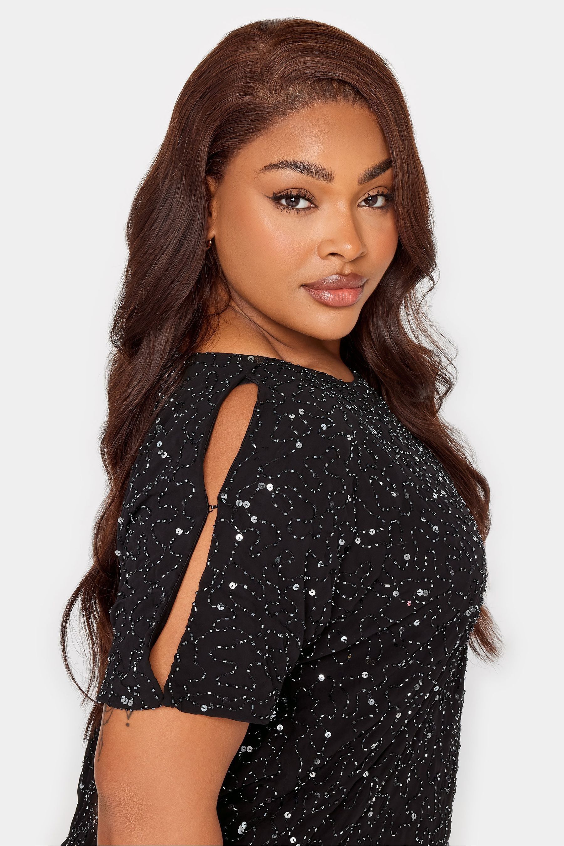 Cold shoulder cape dress hotsell