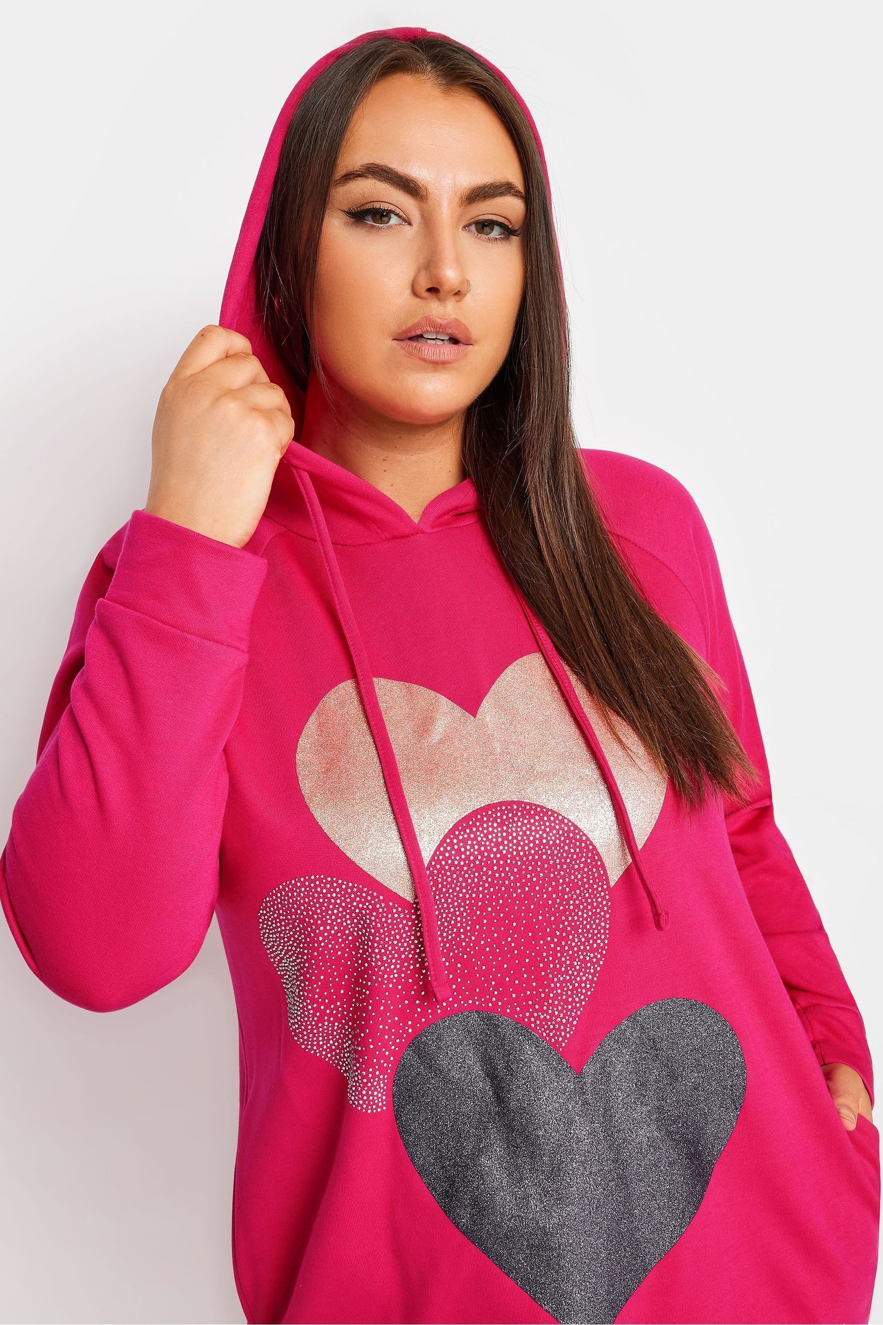 Plus size pink hoodie cheap