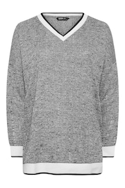 Yours Curve Grey Structured Sweatshirt - Image 5 of 5