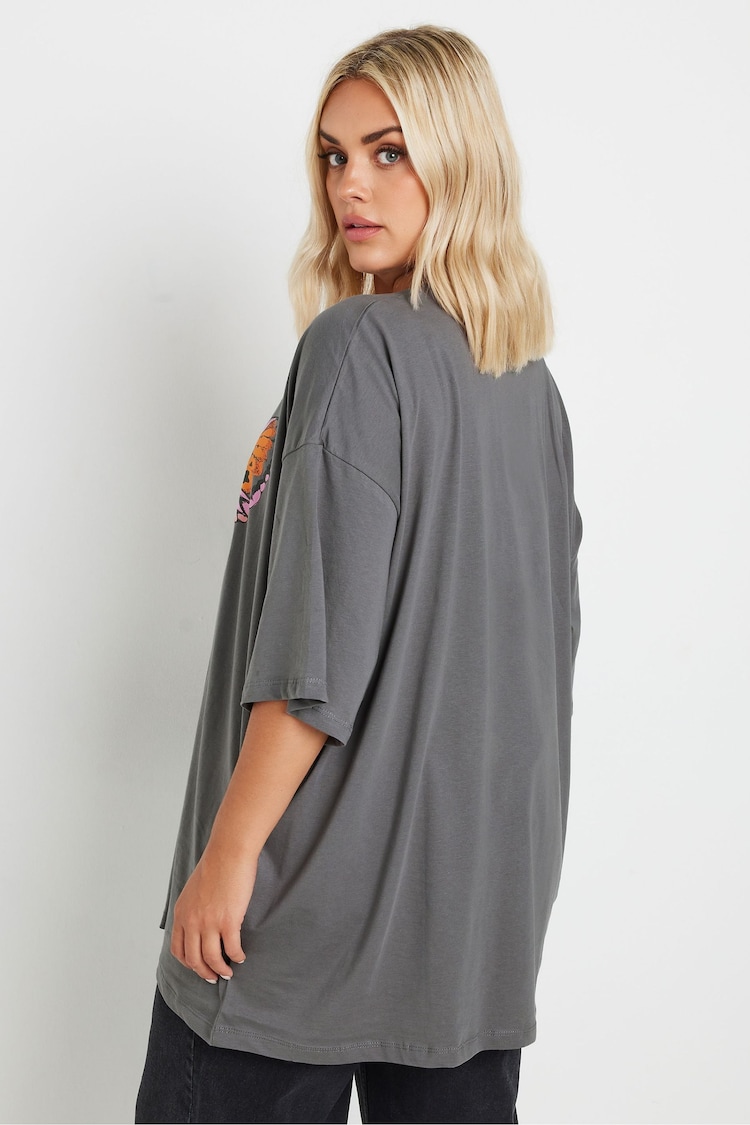 Yours Curve Grey Boxy T-Shirt - Image 2 of 5