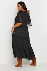 Yours Curve Black Chiffon Tiered Dress - Image 3 of 5