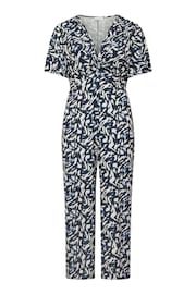 Yours Curve Black Ground Abstract Print Knot Front Jumpsuit - Image 5 of 5