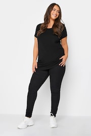 Yours Curve Dark Black Longline T-Shirts 2 Pack - Image 4 of 7