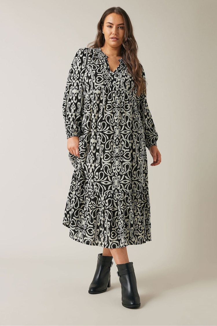 Evans Damask Print Black Dress - Image 2 of 5