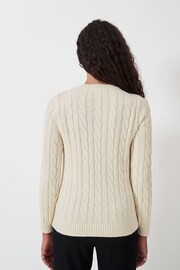 Crew Clothing Company Chunky Cable Knit Crew Neck Cream Jumper - Image 2 of 5