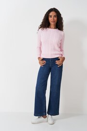 Crew Clothing Company Pink Chunky Cable Knit Crew Neck Jumper - Image 3 of 5