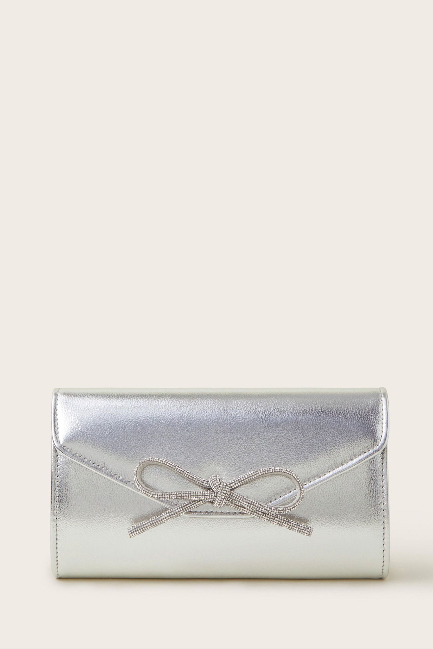 Buy Monsoon Silver Sia Diamante Bow Clutch from Next Germany