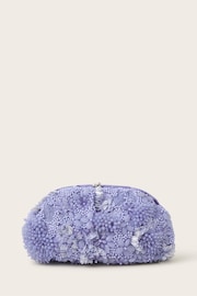 Monsoon Purple Hand-Embellished Floral Clutch - Image 1 of 3
