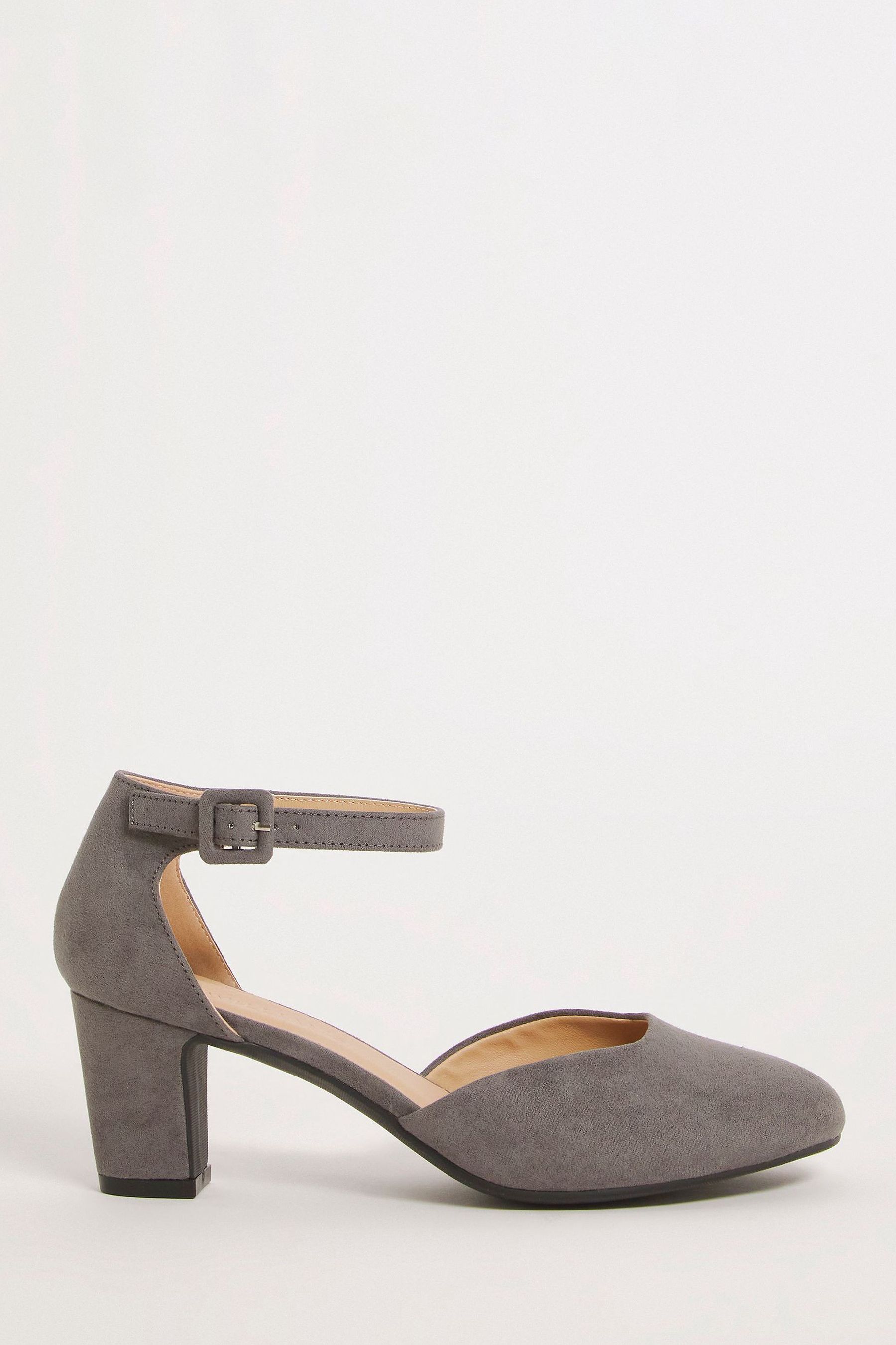 Grey wide fit heels on sale