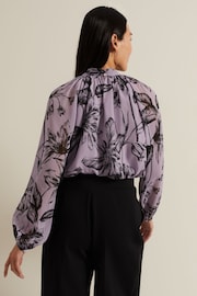 Phase Eight Purple Aretta Floral Print Blouse - Image 2 of 7